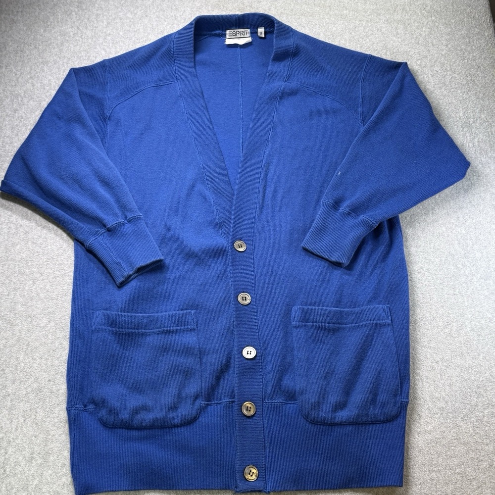 Vintage Esprit Blue Button Cardigan Sweater Women's Small USA 80s 90s